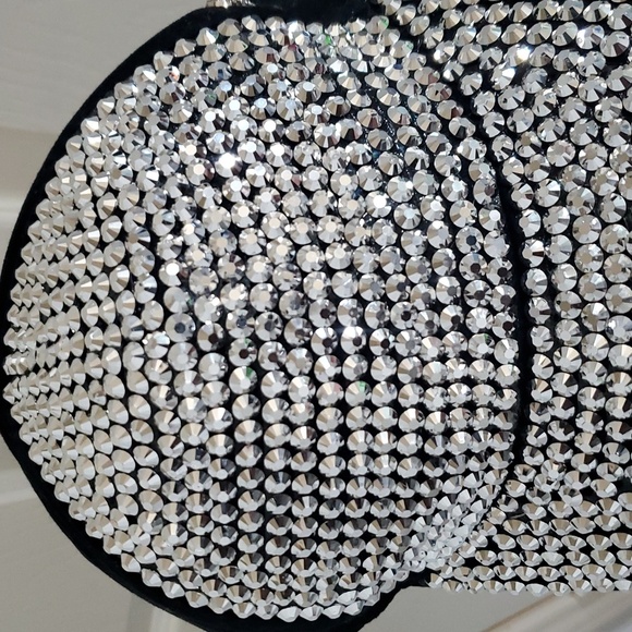Juicy Couture black‎ bling out rhinestone adorned glam lux diva baseball cap new main image 4